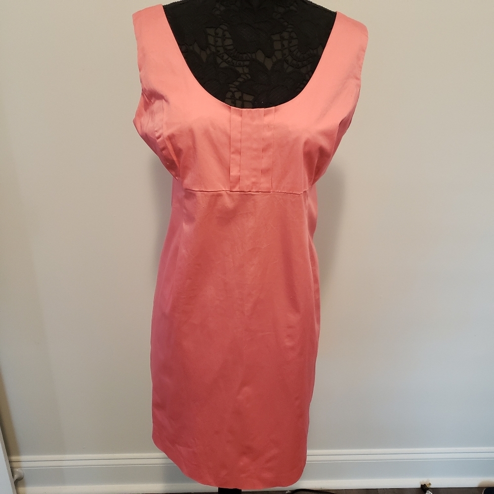 NY&Co Pink Coral Sleeveless Empire Waist Stretch Dress Size 18